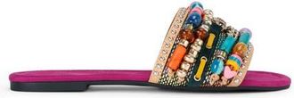 Kurt Geiger Southbank Beaded Slide Sandal in Open Pink at Nordstrom, Size 5.5