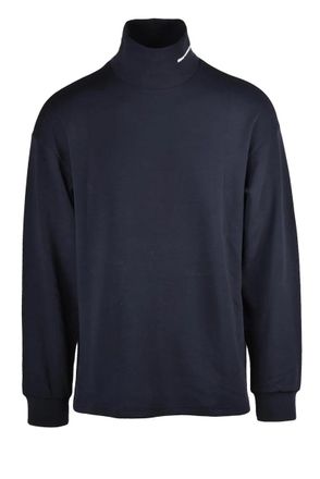 Emporio Armani Mock Neck Black Technical Sweatshirt