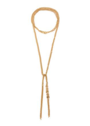 Chlo&eacute; Mini Belt Logo-embellished Drop Necklace - Gold - One Size