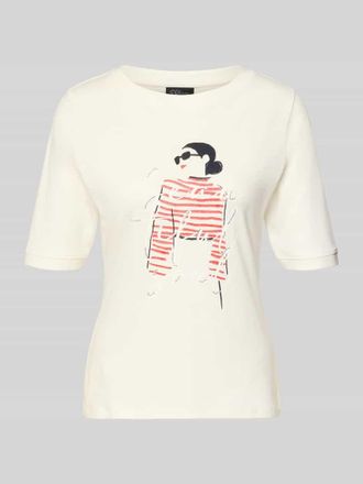 s.Oliver Black Label Regular Fit T-Shirt aus reiner Baumwolle in Weiss, Gr&ouml;&szlig;e 36