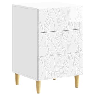 vidaXL Mesita De Noche Blanco Brillante 43 X 39,5 X 66,5 Cm Vidaxl