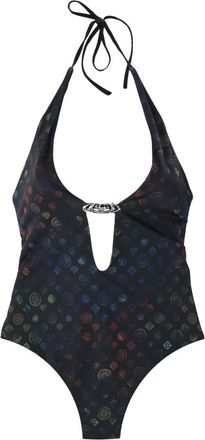 Casablanca Swimsuits, female, Multicolor, S, Monogram Plunge Swimsuit