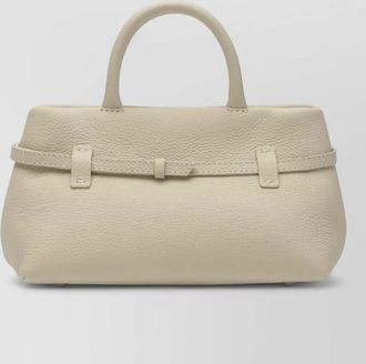 Manu Atelier structured textured tote bag top handle buckle