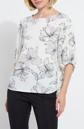 Lyss&eacute; Veda Floral Balloon Sleeve Top in Tres Chic at Nordstrom Rack, Size X-Large