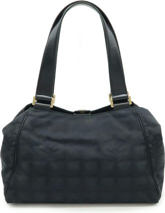 Chanel Black Nylon Handbag Shoulder Bag Tote Bag (Pre-Owned)