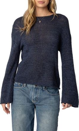 Edikted Drop Shoulder Sweater in Navy at Nordstrom, Size X-Small
