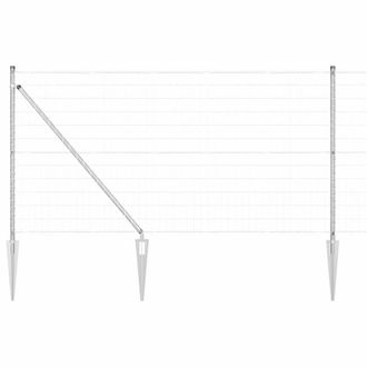 Berkfield Home Euro Fence with 7 Spike Posts 1x10 m Galvanised Steel in Grey