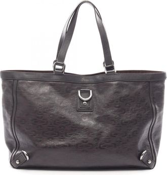 Gucci Abbey Brown Leather Handbag Tote Bag (Pre-Owned)