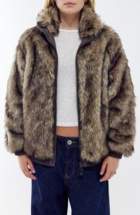 BDG Mulvey Faux Fur Jacket in Sand at Nordstrom Rack, Size Large