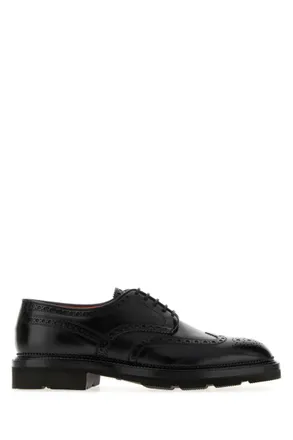 Santoni Black Emil Lace Ups Shoes