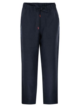 Kiton Tailored Linen Drawstring Trousers