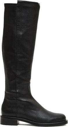 Stuart Weitzman Zwarte Leren Stretch Laars - Dames - Over de knie laarzen - Zwart - 37 1/2 EU - Schoenen