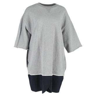 Maison Margiela MM6 Maison Martin Margiela Kleurblok Trui Jurk in Grijs en Zwart Katoen
