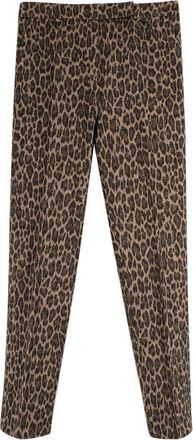 Max Mara Leopard Print Straight Leg Wool Trousers Size S