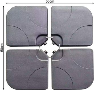 Mobili Rebecca Mobili Rebecca - Pesas Para Sombrilla Rebecca Mobili Callistemon 7,5x50x50 Hdpe Negro Set 4 Pz