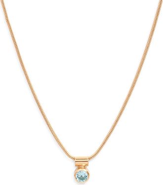 Set & Stones Ellie Birthstone Pendant Necklace in Gold/march at Nordstrom