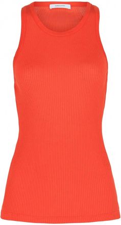 Ferragamo Womens Ribbed Tank Top In Orange