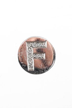Spallanzani Sterling Silver Diamond Initial F Letter Magnetic Round Charm