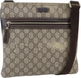 Gucci Pre-owned Cross Body Bags, female, Beige, Size: ONE SIZE Pre-owned Vintage Leather Cross Body Bag