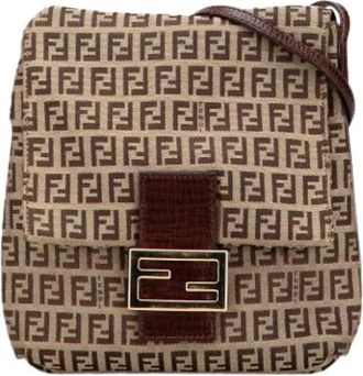 Fendi Pre-owned Cross Body Bags, female, Brown, Size: ONE SIZE Pre-owned Leather Cross Body Bag