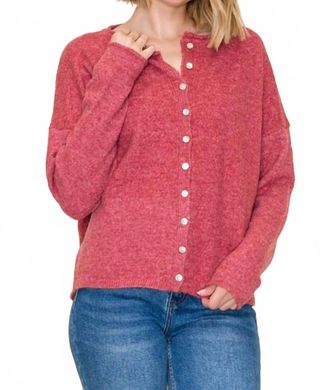 Staccato Boswell Long Sleeves Cardigan In Berry