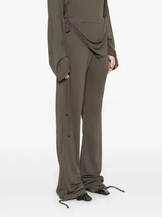Ottolinger Deconstructed Linen Blend Trousers - dark green