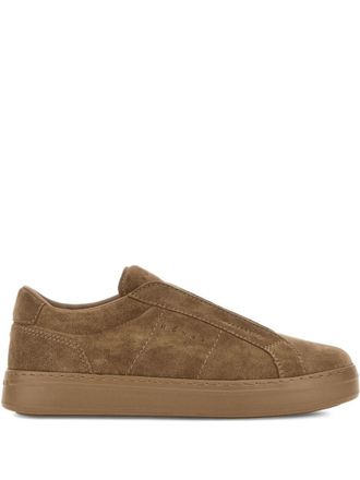 Hogan Brown Suede Logo Sneakers