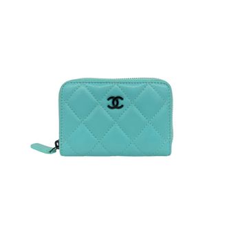 Chanel Green Leather Coin Purse/Coin Case (Pre-Owned)