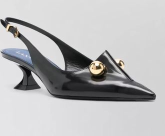 Lanvin slingback pumps pointed toe curved heel