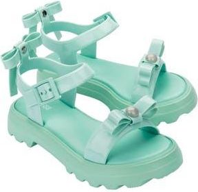 Melissa Town Bow Ankle Strap Platform Sandal in Green at Nordstrom Rack, Size 10