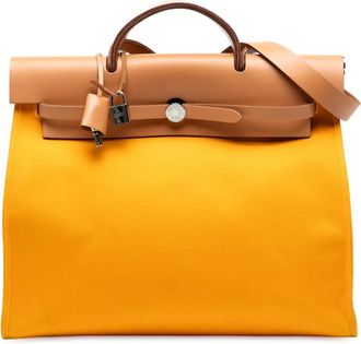 Herm&egrave;s 2012 Toile Herbag Zip 39 tas - Geel