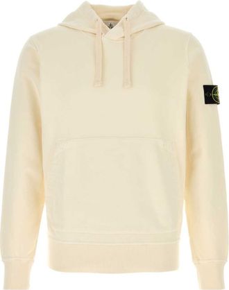 Stone Island Off White Solid Regular Hoodie