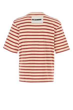 Jil Sander Striped Cotton T-Shirt - Red