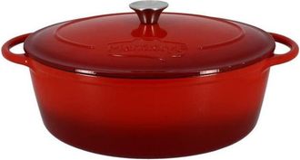 Menastyl Cuisson Cazuela - Menastyl - 6020102 - Ovalada - De Hierro Fundido Esmaltado - Rojo - 6,5 Litros