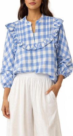 Cleobella Ginny Blouse In Blue Bonnet Gingham
