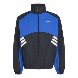 adidas Munich 93 Track Jacket Asia Sizing Black Royal Blue KR7281