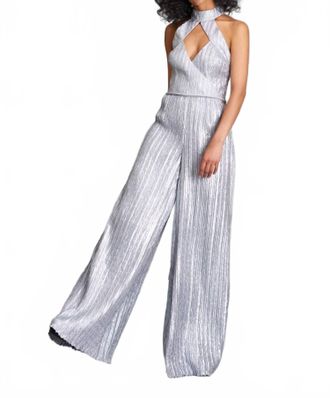 John Paul Ataker Halter Jumpsuit In Silver