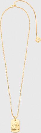 Maje Zodiac Sign Plaque Necklace - Gold - Maje