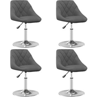 vidaXL Sillas De Comedor Giratorias 4 Unidades Terciopelo Gris Oscuro Vidaxl