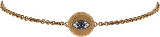 David Yurman Cable Collectibles Evil Eye Bracelet 18K Yellow Gold with Blue Sapphires, Diamonds and Black Diamonds 2mm