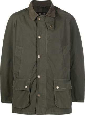 Barbour spread-collar shirt jacket - men - Cotton/Cotton - S - Green