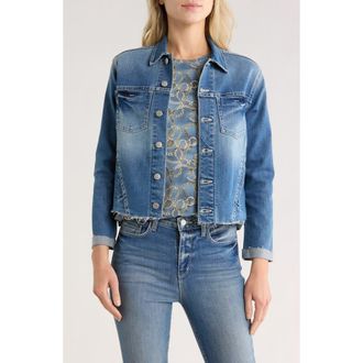 L'agence Janelle Slim Fit Raw Hem Denim Trucker Jacket in Ithaca at Nordstrom Rack, Size Medium