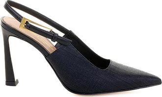 Chantal Black leather slingback dollet