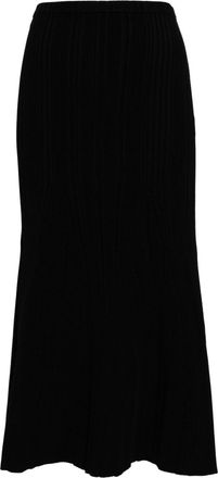 Self Portrait ribbed-knit mermaid skirt - women - Viscose/Polyamide/Polyester/Elastane - S - Black