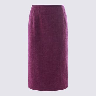 Dolce & Gabbana Purple Cotton Midi Skirt