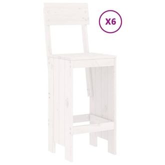 Berkfield Home Beautiful 7 Piece Garden Bar Set White Solid Wood Pine