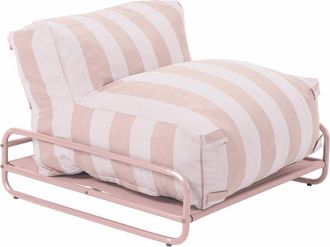 Oviala Sill&oacute;n modular de jard&iacute;n a rayas con estructura rosa empolvado