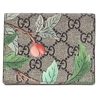 Gucci Gucci GG Supreme Monogram Tian Kaart Houder in Multicolor Coated Canvas