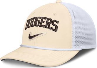 Nike Los Angeles Dodgers Rise Nike Mens Dri-FIT MLB Trucker Adjustable Hat in White | NB640HNALD-USE