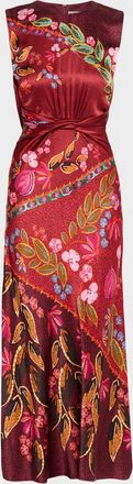 Saloni Gwen Silk Midi Dress